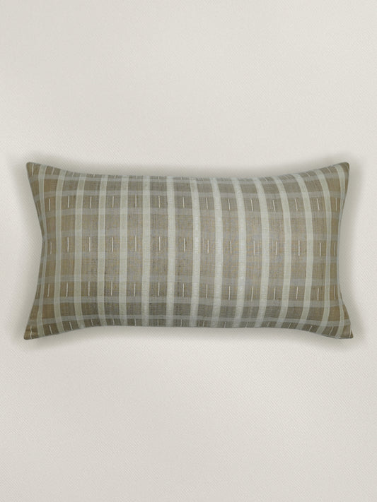 ZEBA Cushion Cover - Luxe Collection | Sofa, Bedroom, Couch | Verticle Stripes | Brown - Silk | 12x22 inch (30x55 cms) (Pack of 1)