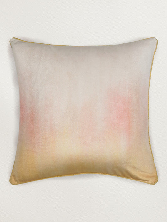 Velvet Cushion Cover -Multicolor Gradation with Cord Piping 16x16 Inches (Set of 1)