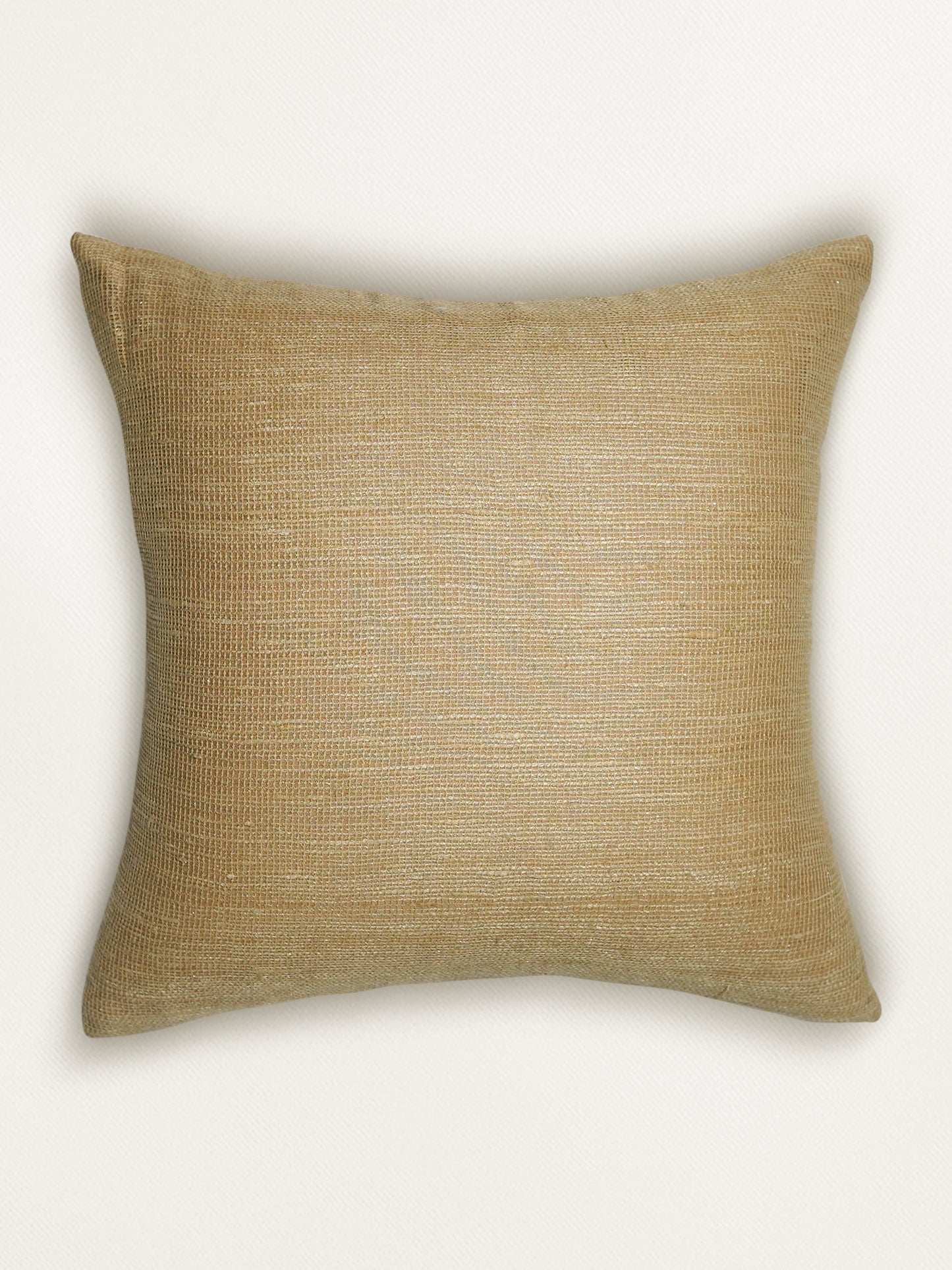 ZEBA Cushion Cover - Luxe Collection | Sofa, Bedroom, Couch | Self Textured | Golden Brown - Polyester | 18x18 inch (45x45 cms) (Pack of 1)