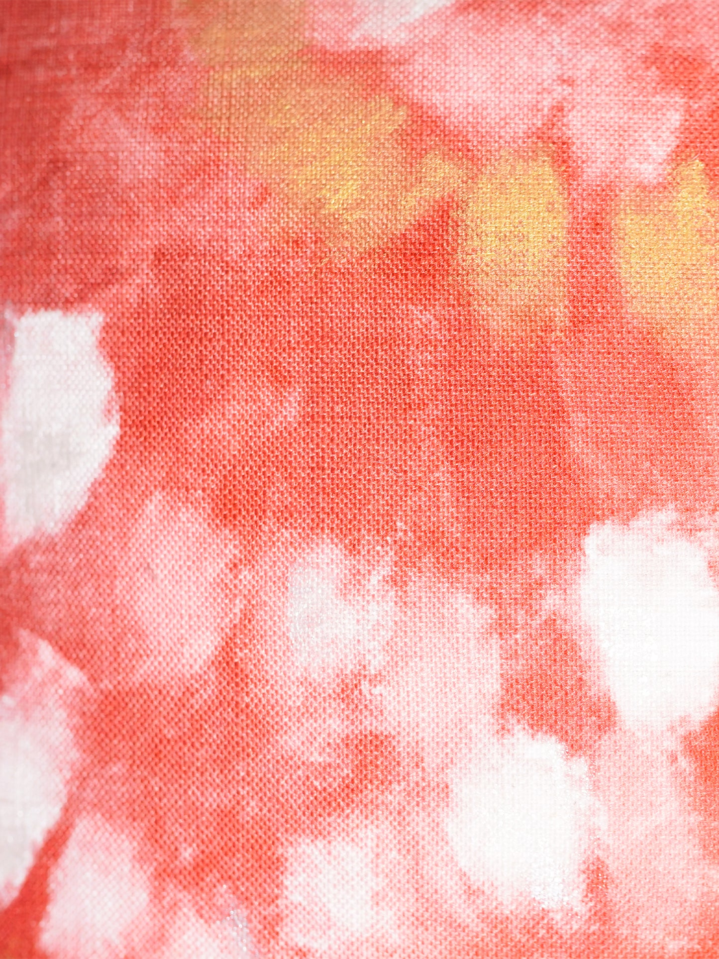 Poly Cotton Pink Cushion Cover -Digital Print |Hand-Painted Gold Strokes – 16x16 Inches (Set of )