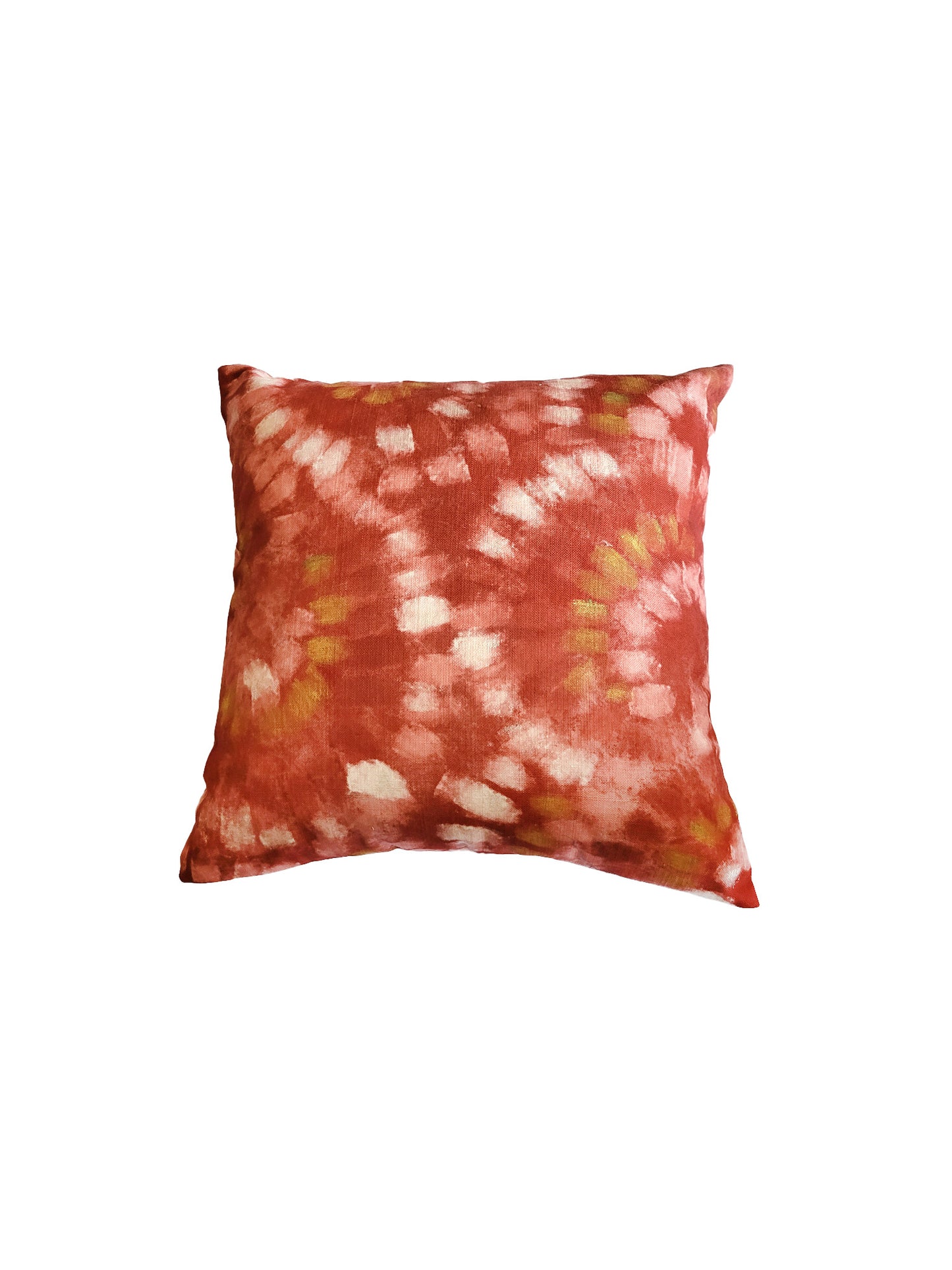 Poly Cotton Pink Cushion Cover -Digital Print |Hand-Painted Gold Strokes – 16x16 Inches (Set of )