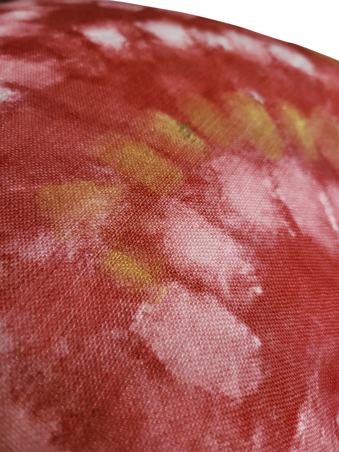 Poly Cotton Pink Cushion Cover -Digital Print |Hand-Painted Gold Strokes – 16x16 Inches (Set of )