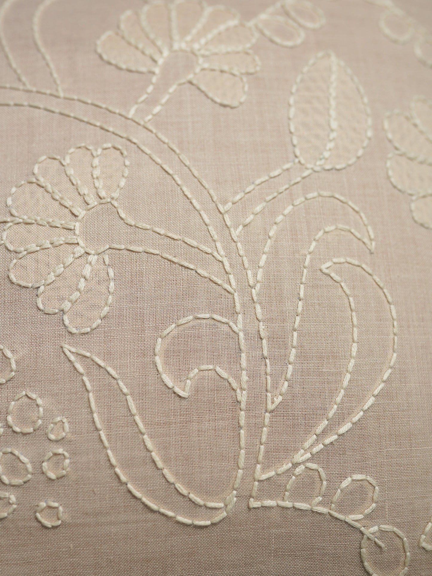 Hand Embroidery Cushion Cover | Floral Design - Cotton 16 x 16inches