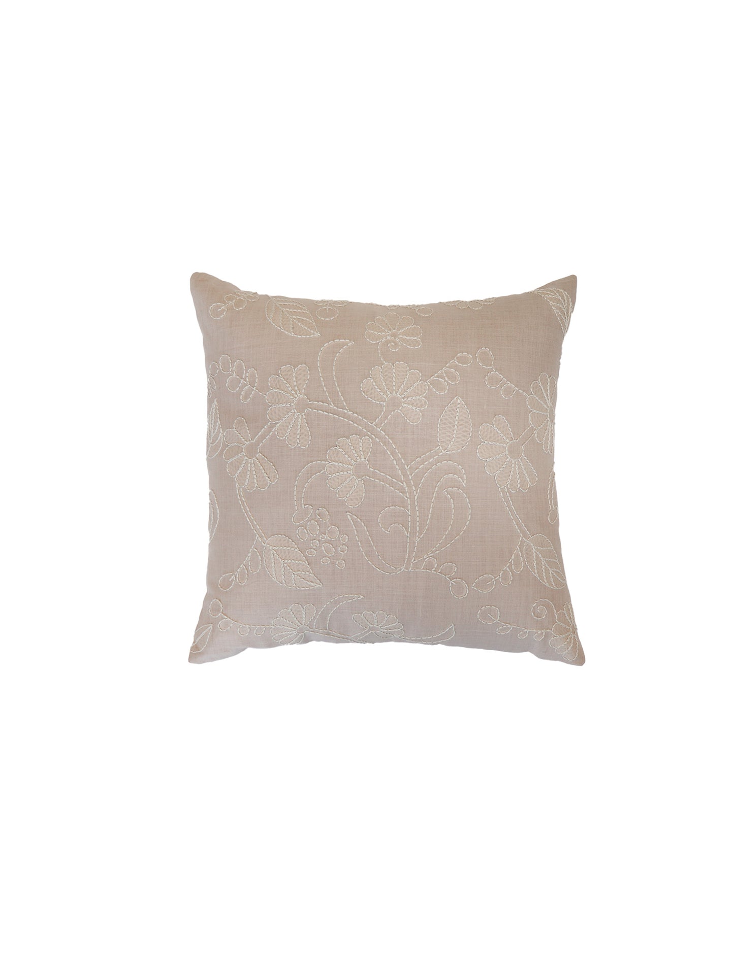 Hand Embroidery Cushion Cover | Floral Design - Cotton 16 x 16inches