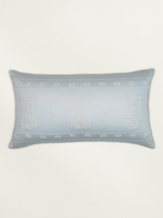 Hand Embroidery Cushion Cover | Paisley Design - Cotton 12 x 22 inches