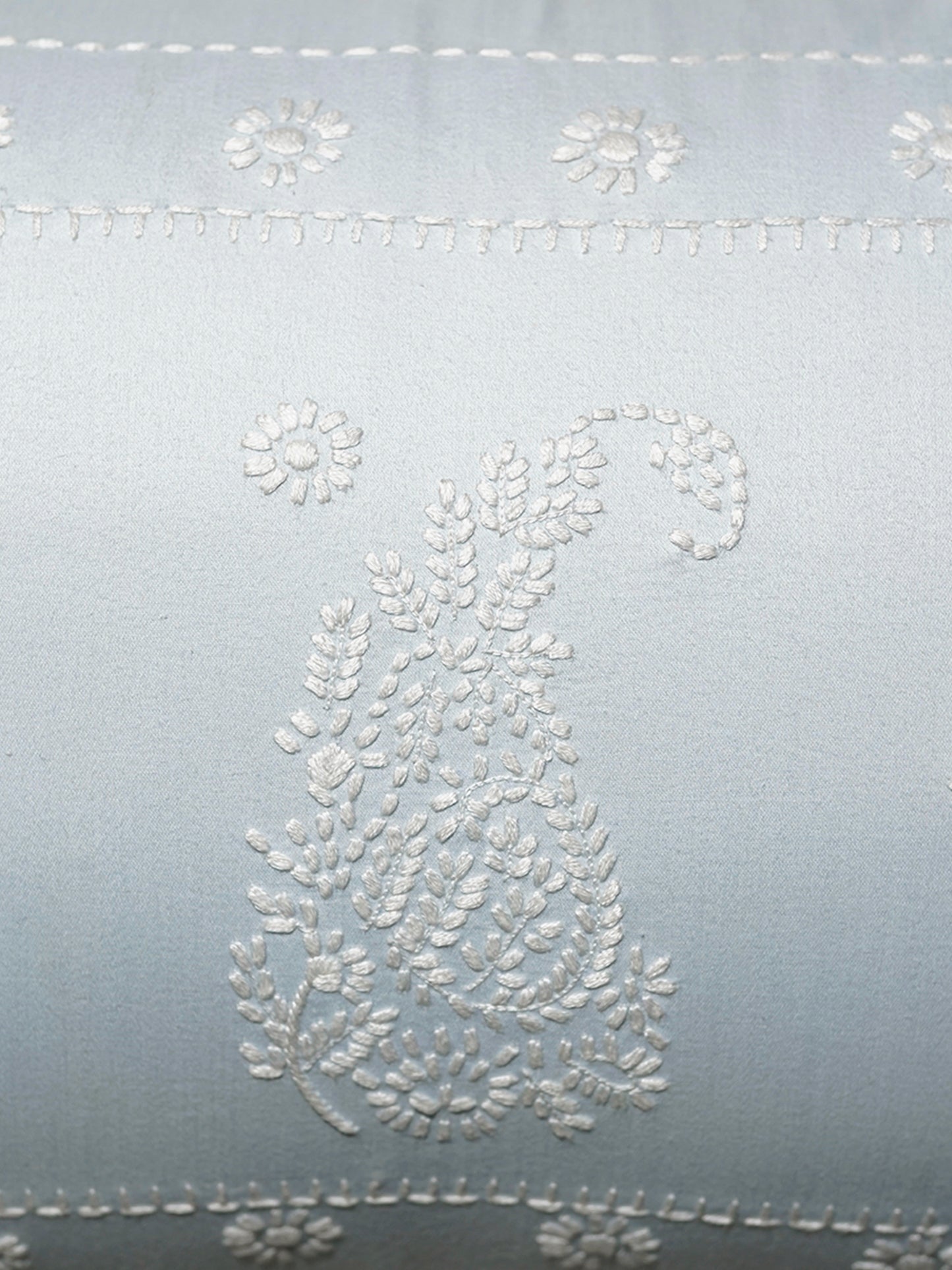 Hand Embroidery Cushion Cover | Paisley Design - Cotton 12 x 22 inches