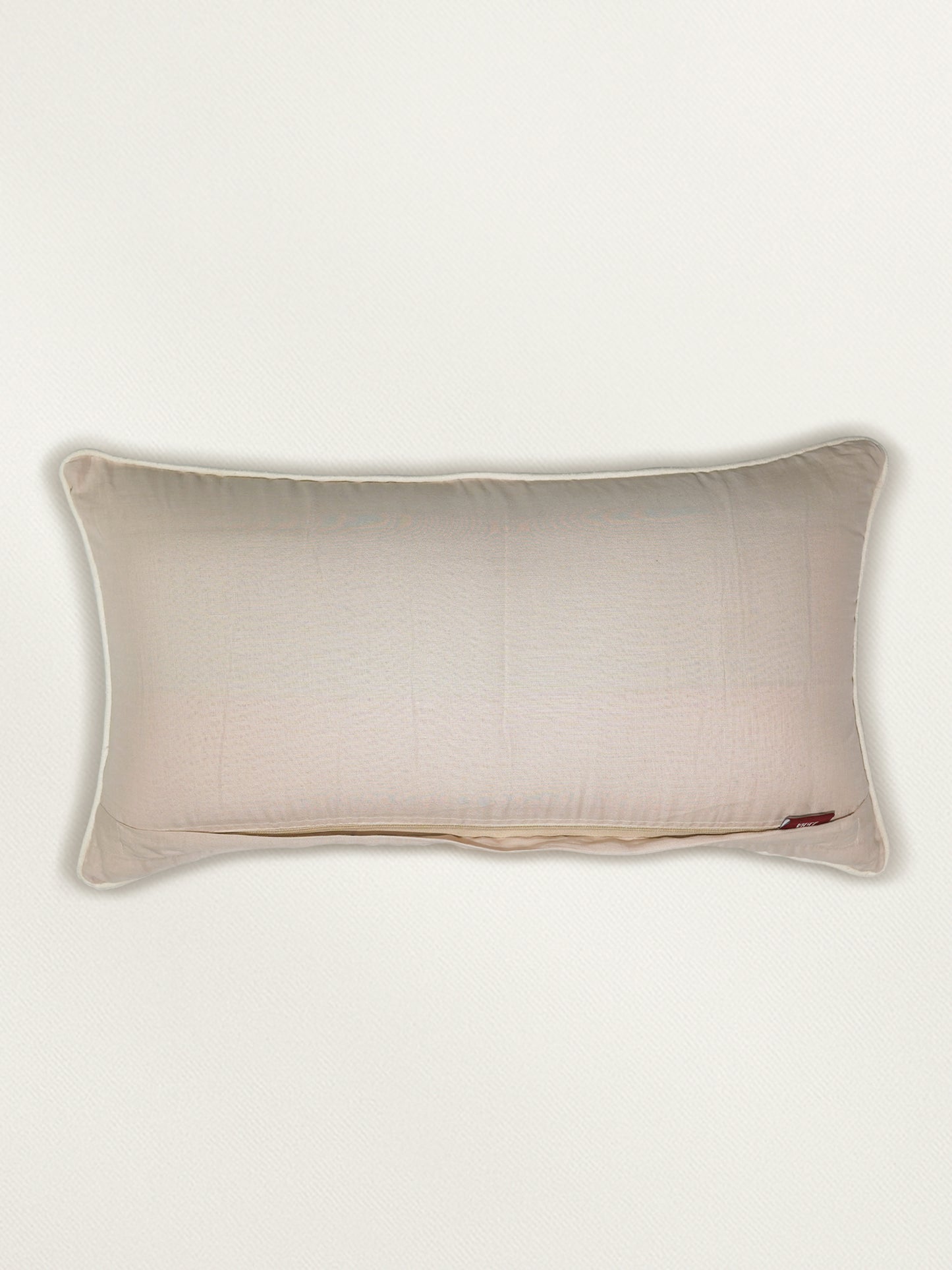 Hand Embroidery Cushion Cover | Leaves with Cord Piping - Linen 12 x 22 inches