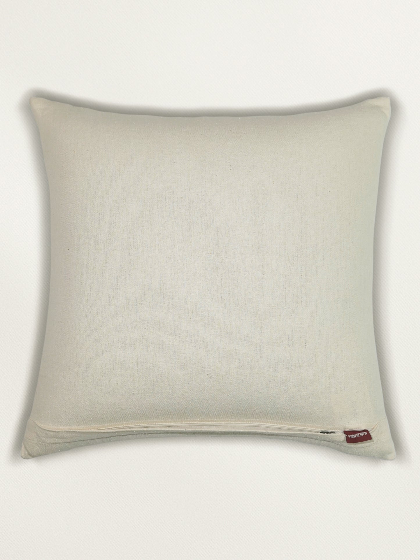 Hand Embroidery Cushion Cover | Snowflakes in Corners - Cotton 20 x 20 inches