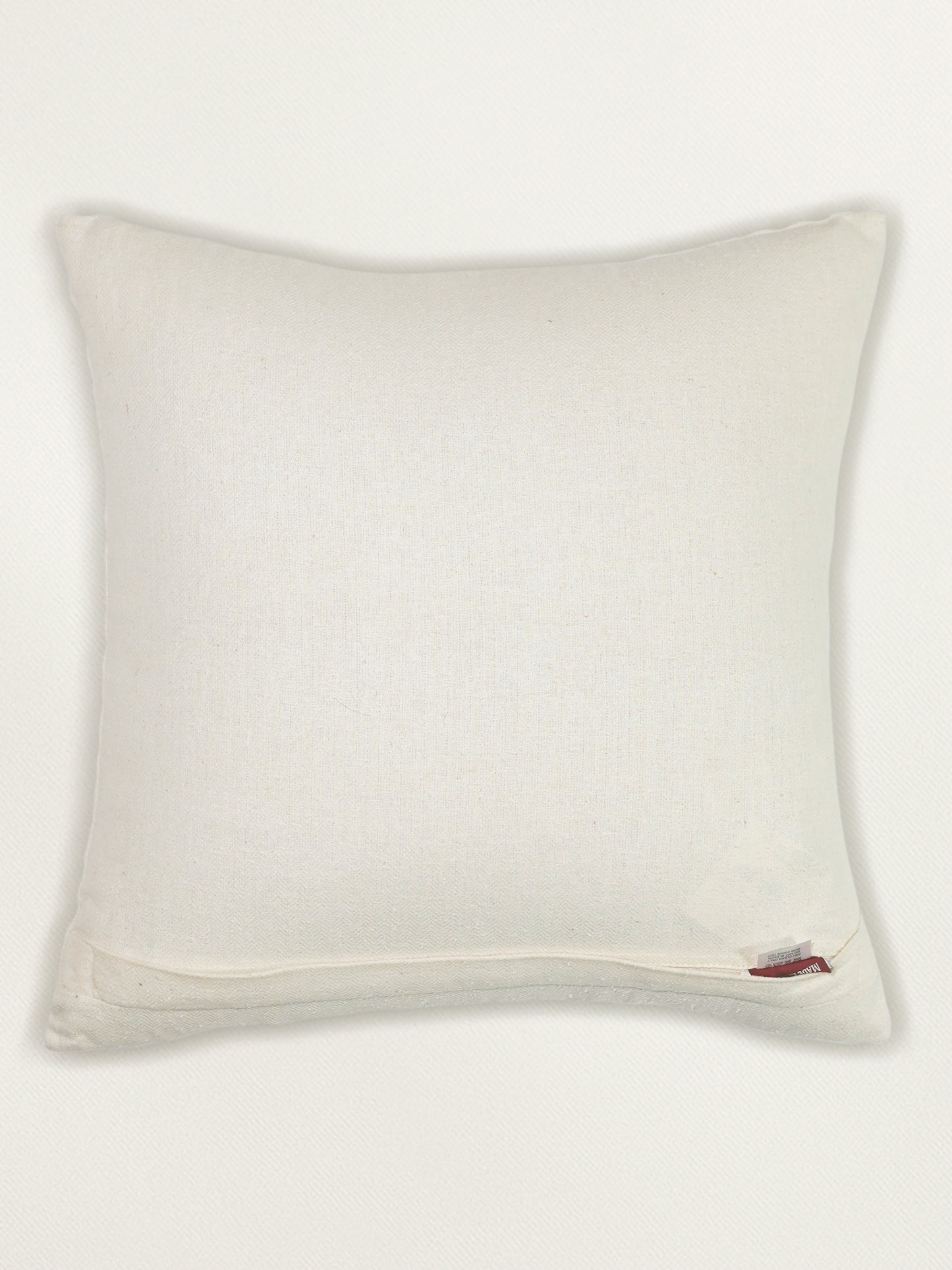 Hand Embroidery Cushion Cover with Jali and Floral Design - Cotton 16x16 inches