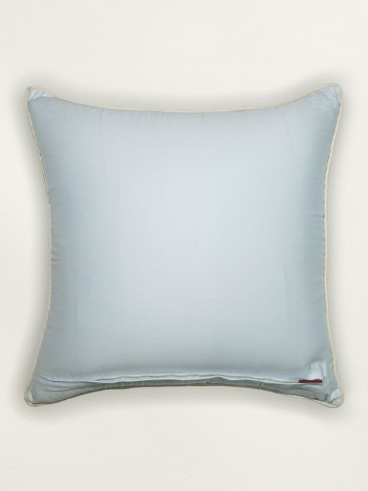 Hand Embroidery Cushion Cover | Snowflakes with Cord Piping - Cotton 20x20 inches