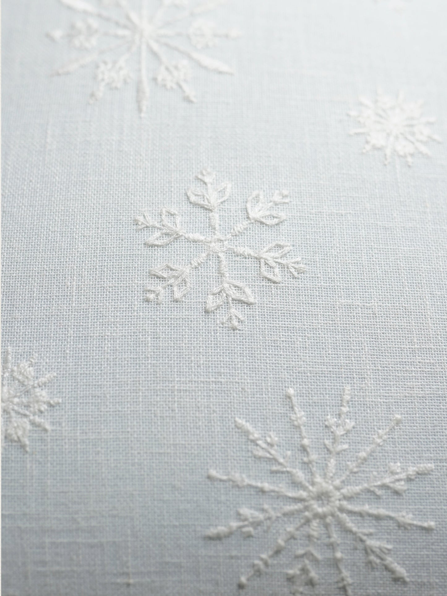 Hand Embroidery Cushion Cover | Snowflakes with Cord Piping - Cotton 20x20 inches