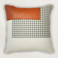 Modern Patchwork Cushion Cover | 18 Inch x 18 Inch | Rust & Cream