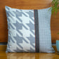 Polyester Blend Cushion Cover – White, Patch Work + Machine Embroidery, 18x18 inch, Set of 1