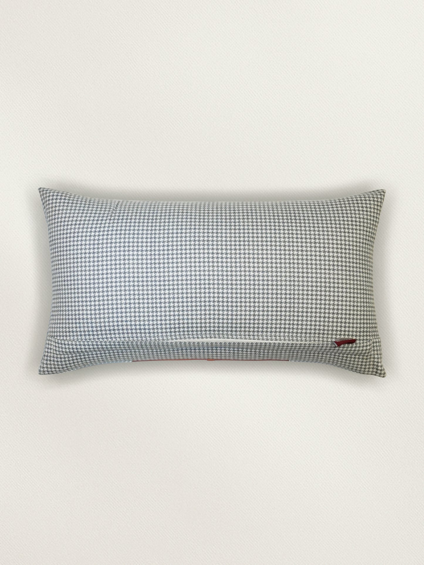 Leather & Polyester Cushion Cover – Rust, Patch Work + Patti 12x22 inch Set of 1