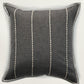 Polyester Blend Cushion Cover - Black, Digital Flange , Flat Piping & Hand Embroidery (Godri Stitch), 16x16 inches, Set of 1"
