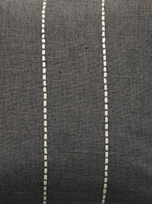 Polyester Blend Cushion Cover - Black, Digital Flange , Flat Piping & Hand Embroidery (Godri Stitch), 16x16 inches, Set of 1"