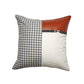 Leather & Polyester Cushion Cover – White, Digital + Patch Work, 16x16 inch, Set of 1