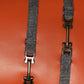 Leather & Polyester Cushion Cover – Rust, Patti Work, 12x22 inch, Set of 1