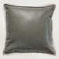 Leather Black Cushion Cover -Flat Piping & Hand Detailing, 18x18 inches, Set of 1