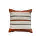 Leather Cushion Cover - Light Grey with Patch Work and Machine Thin Line, 16x16 inches, Set of 1