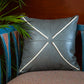 Zeba Leather Cushion Cover - Grey ,Patchwork 16x16''