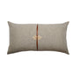 Polyester Blend  Grey Cushion Cover -Overlap and Hand Work, 12x22 inches, Set of 1