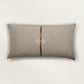 Polyester Blend  Grey Cushion Cover -Overlap and Hand Work, 12x22 inches, Set of 1