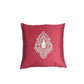 Motif Embroidered Cushion Cover with Patch and Applique - Red