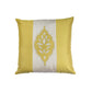Lotus Motif Embroidered Cushion Cover with Patchwork - Yellow
