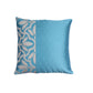 Floral Embroidered Cushion Cover with Quilting lines - Aqua Blue