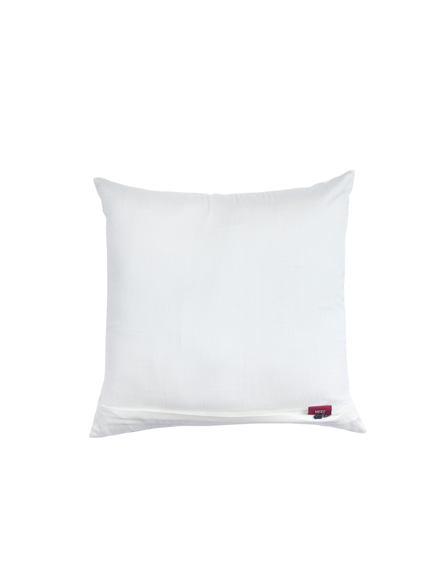 Brocade Silk Cushion Cover with Motif Embroidered - White