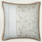 Golden Block Printed Cushion Cover | Flange Border - Cotton 16 x 16 inches