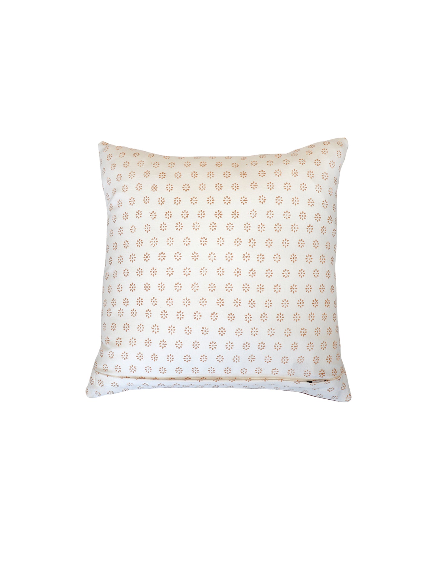 Block Printed Cushion Cover | Flange Border - Linen 20 x 20 inches