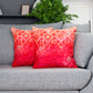 Abstract Printed with Zari Highlight Embroidered Cushion Cover - Pink - 16x16 Inches