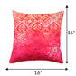 Abstract Printed with Zari Highlight Embroidered Cushion Cover - Pink - 16x16 Inches