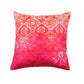 Abstract Printed with Zari Highlight Embroidered Cushion Cover - Pink - 16x16 Inches