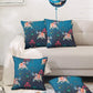 Mughal Elephant Play Printed Cushion Cover with Highlighted Silver  Embroiderey - Blue - 16x16 Inches