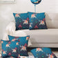 Mughal Elephant Play Printed Cushion Cover with Highlighted Silver  Embroiderey - Blue - 16x16 Inches