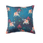 Mughal Elephant Play Printed Cushion Cover with Highlighted Silver  Embroiderey - Blue - 16x16 Inches
