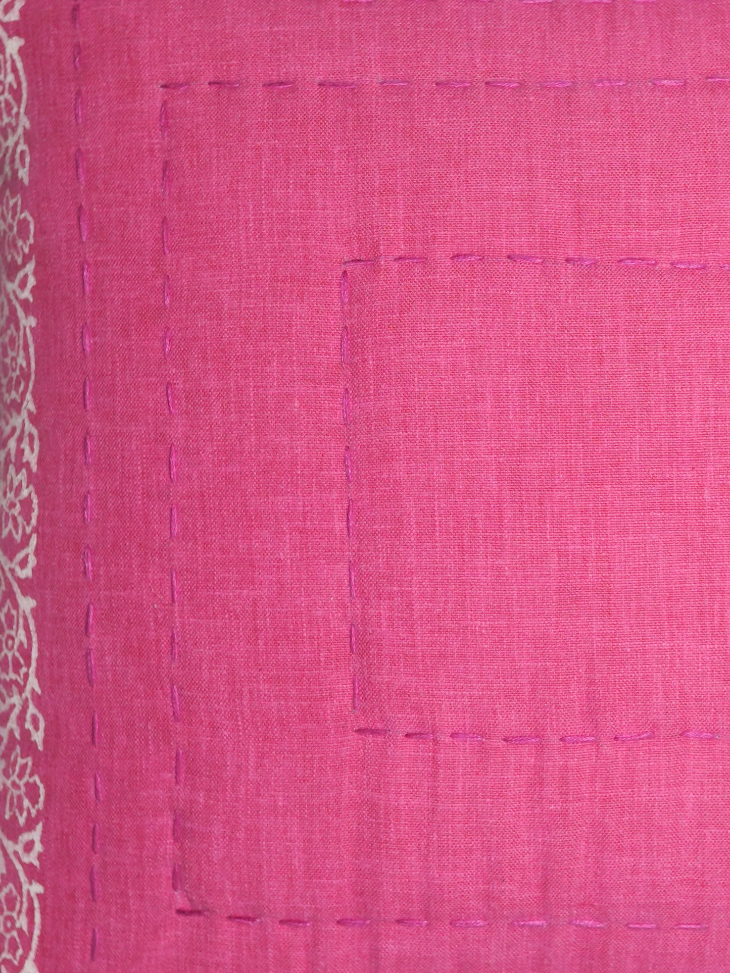 Hand Embroidered Luxe Collection Cushion Cover | Block Printing Coral - 16x16 Inches