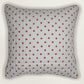 Hand Embroidered Luxe Collection Cushion Cover | Block Printed, and Cord Piping Off White - 16x16 Inches