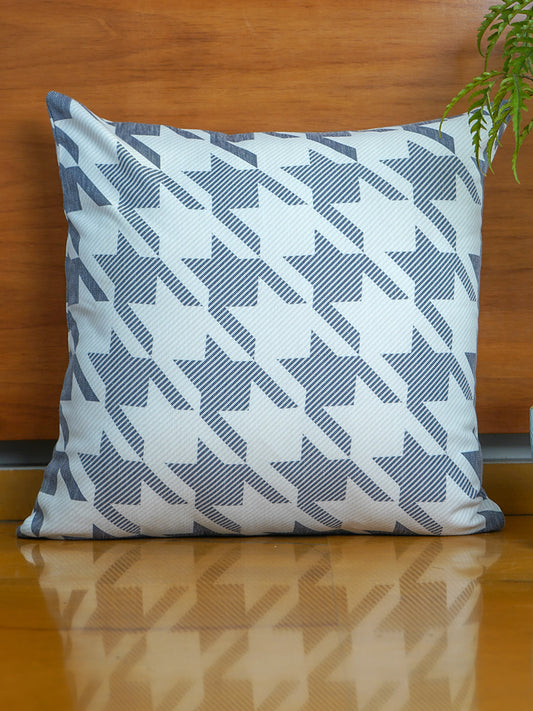Polyester Cushion Cover – Black & White Digital Print, 18x18 inch, Set of 1