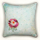 Floral Embroidered Cushion Cover 16 Inch x 16 Inch | Polyester