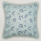 Hand Embroidered Luxe Collection Cushion Cover | Block Printing Blue - 16x16 Inches