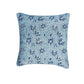 Hand Embroidered Luxe Collection Cushion Cover | Block Printing Blue - 16x16 Inches