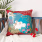 Hand Embroidered Pichwai Cushion Cover with Digital Print | Embellished Velvet 18x18 Inches