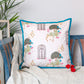 Hand Embroidered Pichwai Cushion Cover with Digital Print | Chevron Flange Border Velvet 18x18 Inches
