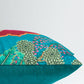 Hand Embroidered Pichwai Cushion Cover with Digital Print | Peacock Embellished Velvet 16x16 Inches