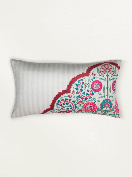 Hand Embroidered Pichwai Collection Printed Cushion Cover 12 Inch x 22 Inch | Pink