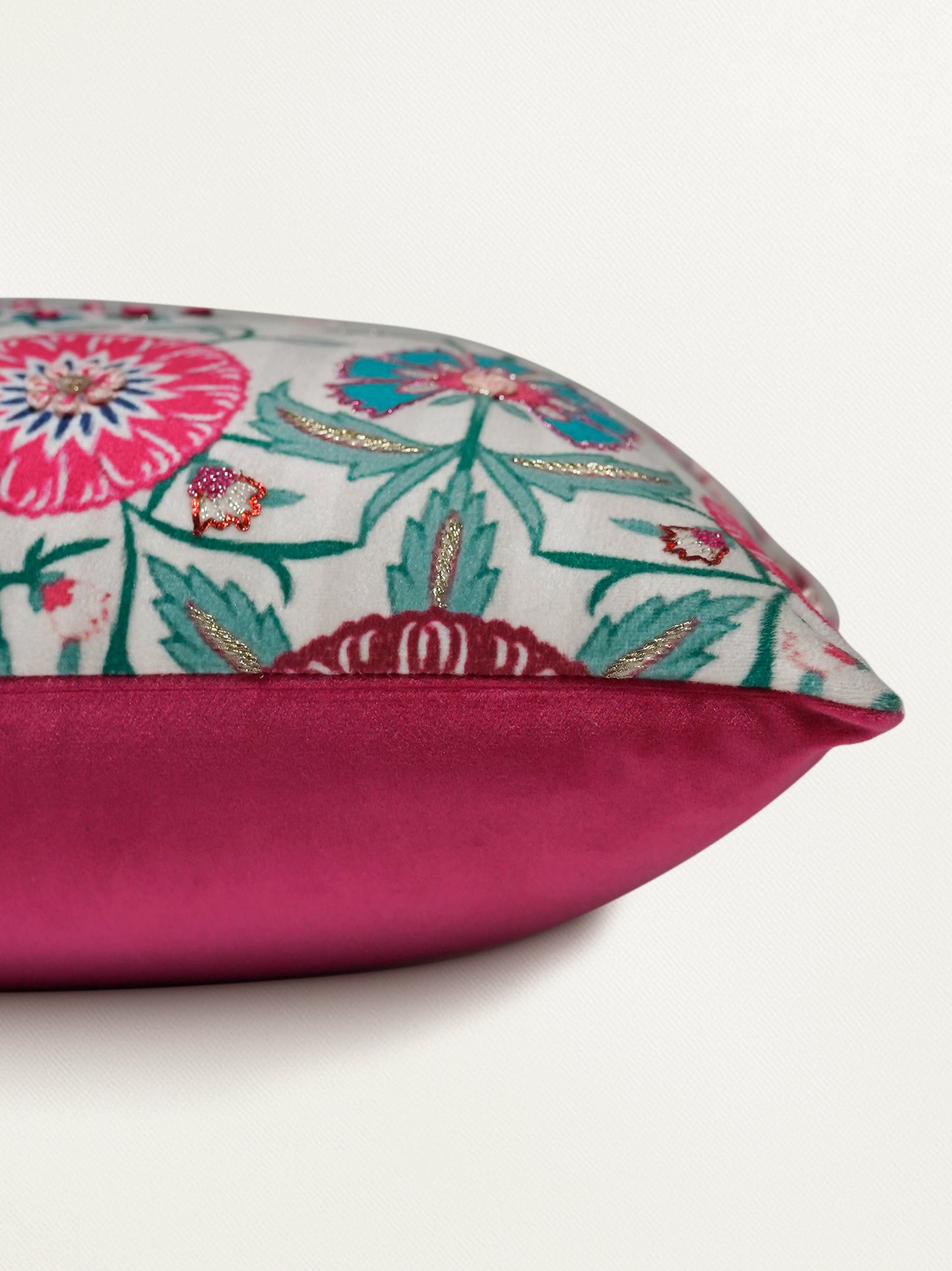 Hand Embroidered Pichwai Collection Printed Cushion Cover 12 Inch x 22 Inch | Pink